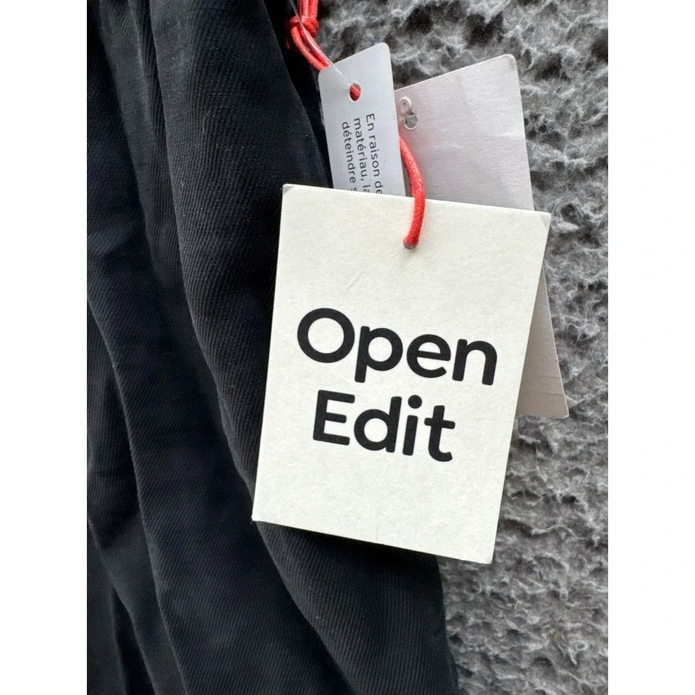 NWT Nordstrom Open‎ Edit Flowy Drawstring Satin Shorts Black Womens Size S - Picture 4 of 9
